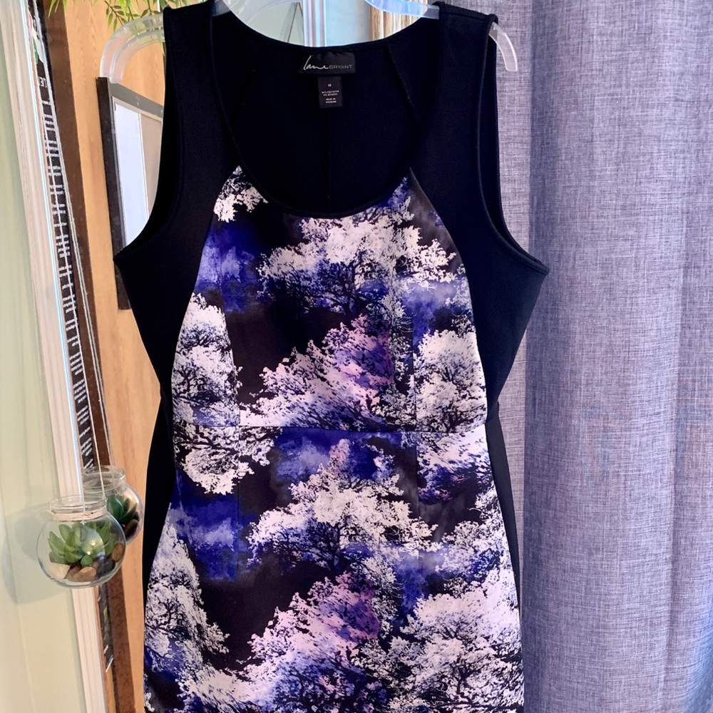 Lane Bryant Indigo Patterned Black Dress